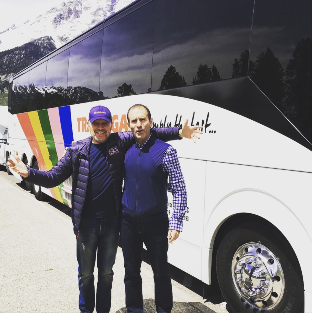 Gavin (left) and I on Trafalgar's Scenic Parks Explorer Experience infant of one of our fantastic coaches. Simply the Best!